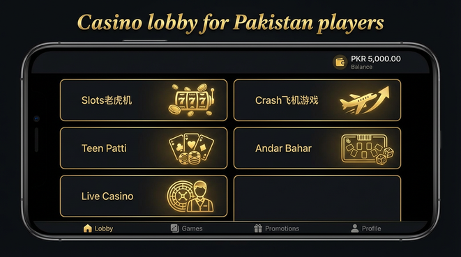 Lobby view of q789 for Pakistan users